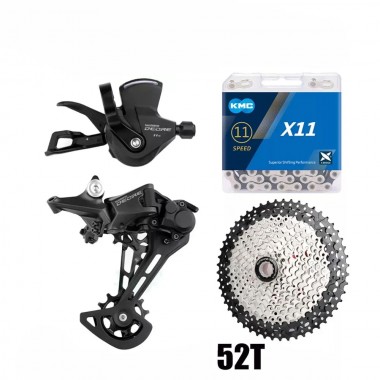 Комплект Shimano Deore SL M5100, 11ск, переключатель Deore,манетка Deore, кассета 11-50 Sunshine, цепь KМС Х11 Комплект Shimano Deore SL M5100, 11ск, переключатель Deore,манетка Deore, кассета 11-50 Sunshine, цепь KМС Х11