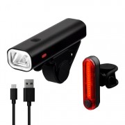 Комплект фонарей Briviga USB bike light set EBL-3304+EBL-3303, перед 400 лм + задний 30 лм.