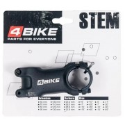 Вынос руля 4BIKE, алюминиевый, TDS-AL-408, L:50, R:+30°, D:31.8 мм, индивидуальная упаковка, чёрный