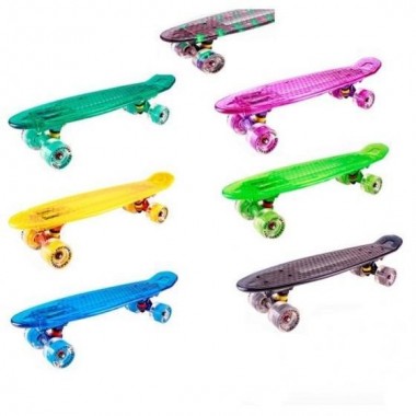 Скейтборд пластиковый Transparent light 22 TLS-403 Скейтборд пластиковый Transparent light 22 TLS-403